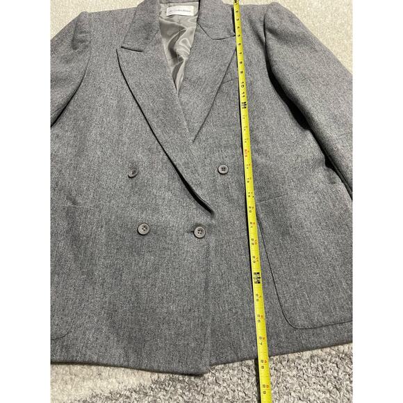 VTG JH Collectibles Blazer Jacket Wool Double Breasted Academia Women Sz 12 Gray - Picture 5 of 10